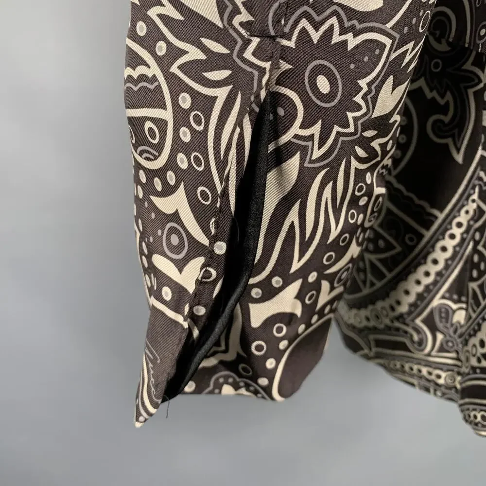 GUCCI Size 38 Black Grey Graphic Silk Tuxedo Sport Coat